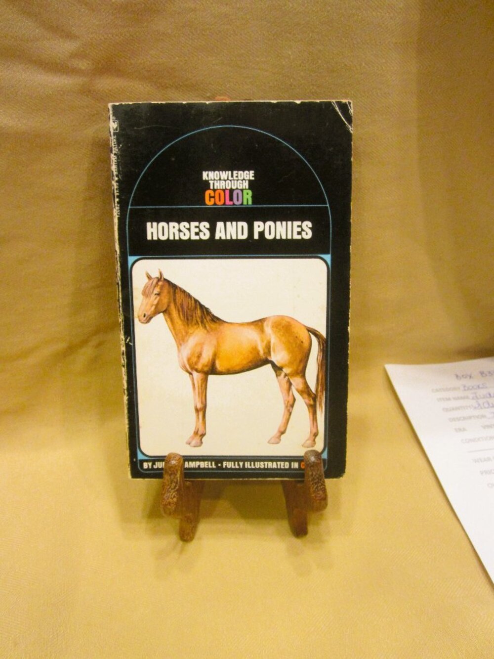 VTG 1972 HORSES & PONIES, KNOWLEDGE THROUGH COLOR, SC BOOK